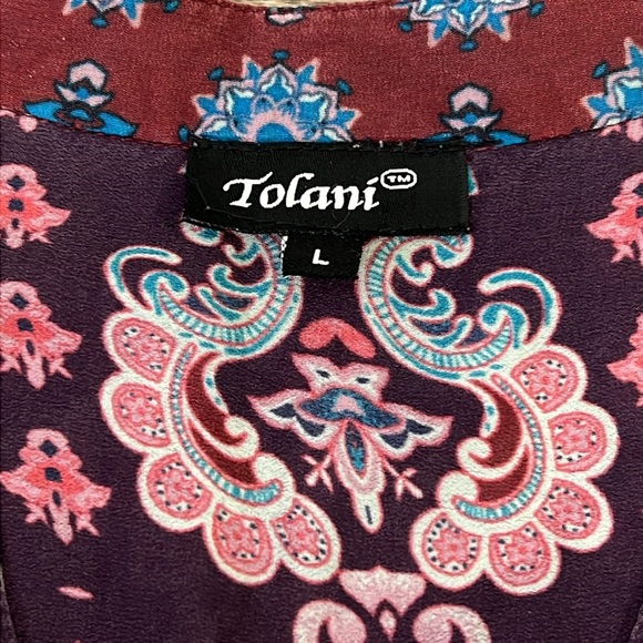 Tolani Women’s Bohemian Bell Sleeved Mini Dress Size Large - Picture 5 of 12